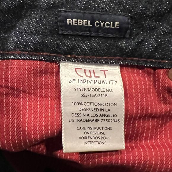 Cult of Individuality Men Rebel Cargo Zip Moto Straight Denim Jeans 38x34 (39X31 - Picture 12 of 16